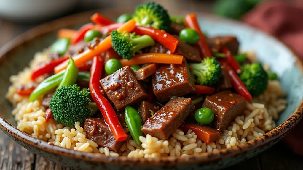 beef stir fry with rice