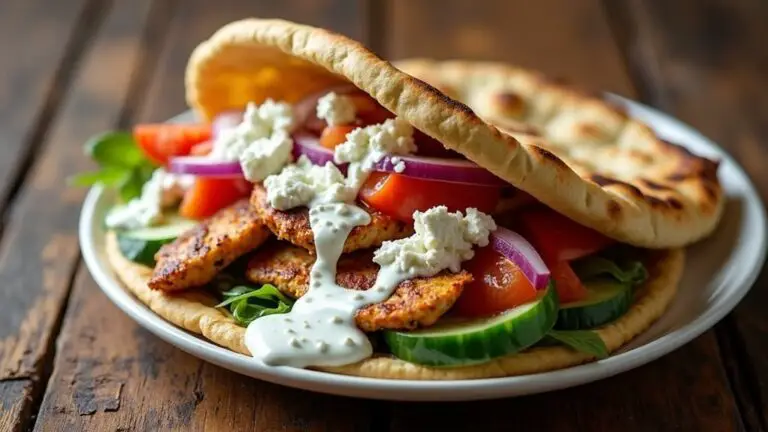 greek chicken pita dish