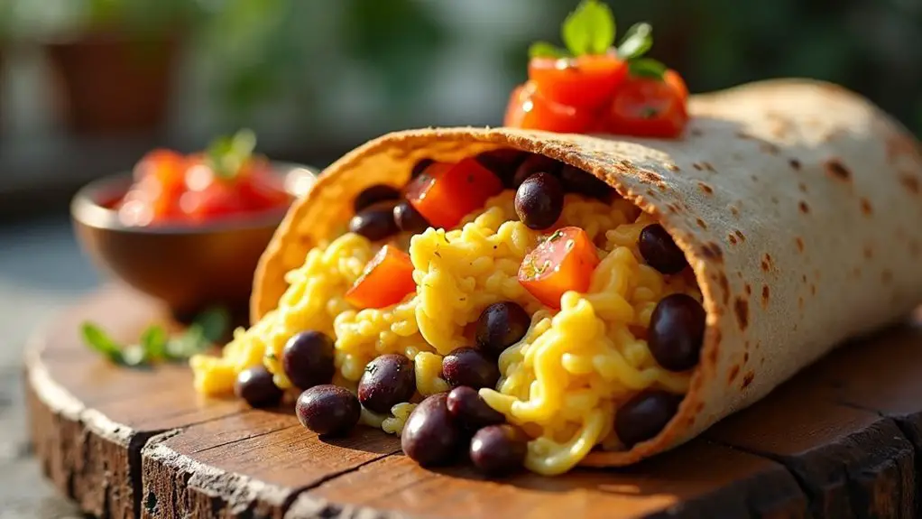 healthy protein packed breakfast burrito