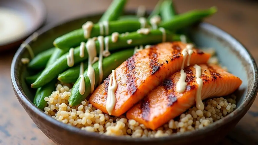 salmon quinoa power bowl
